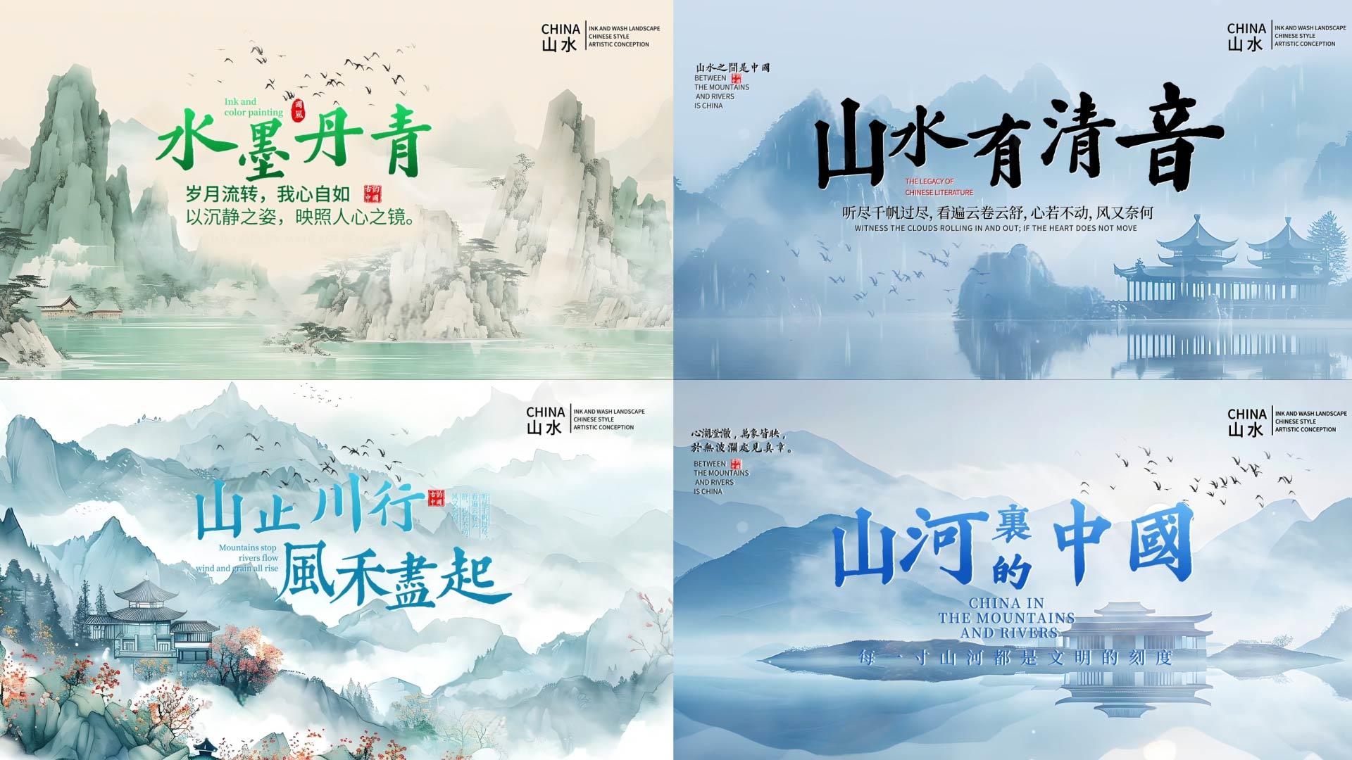 简洁大气中国风水墨片头AE模板视频的预览图