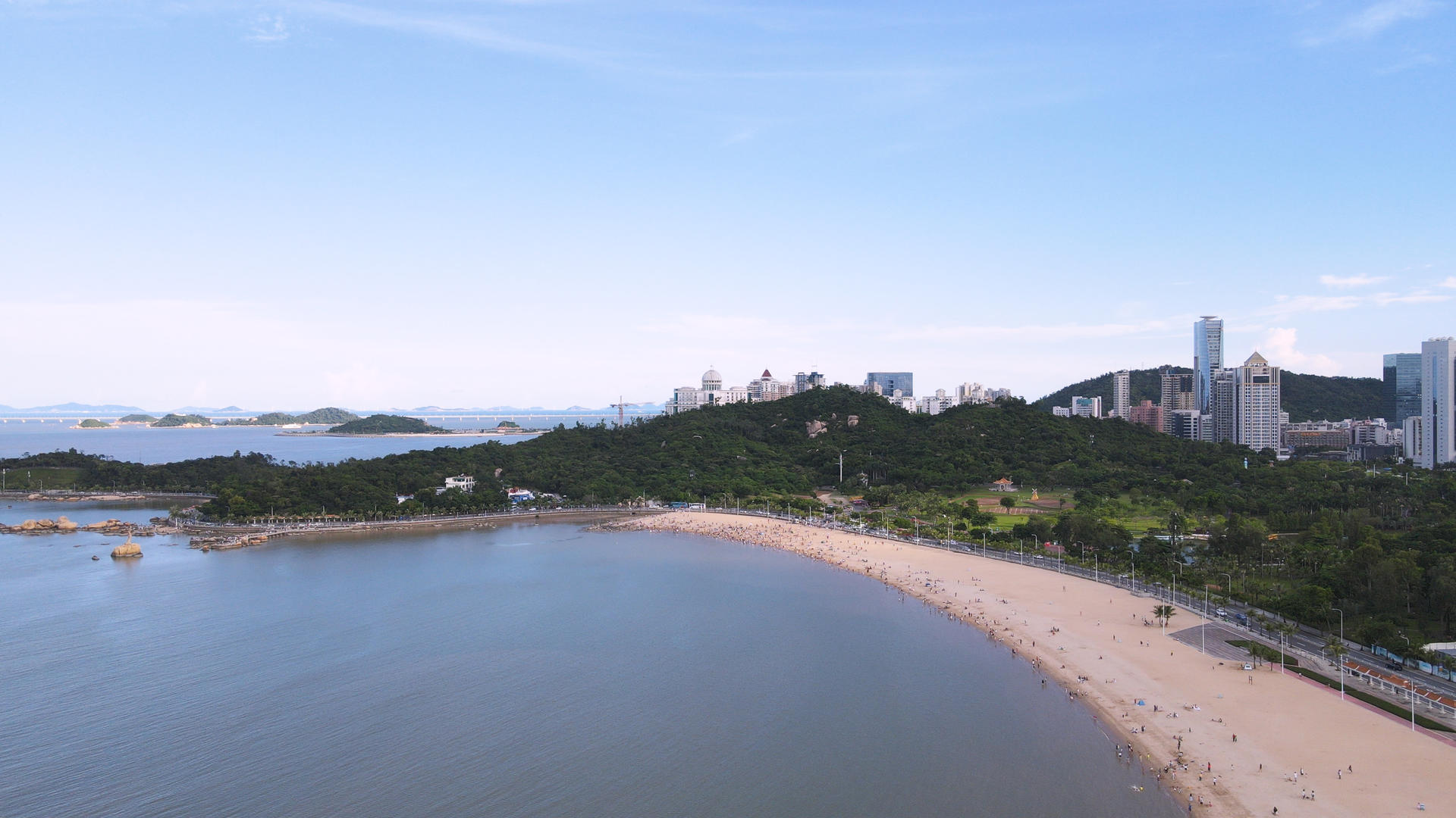 航拍珠海海景城市风光4k素材视频的预览图