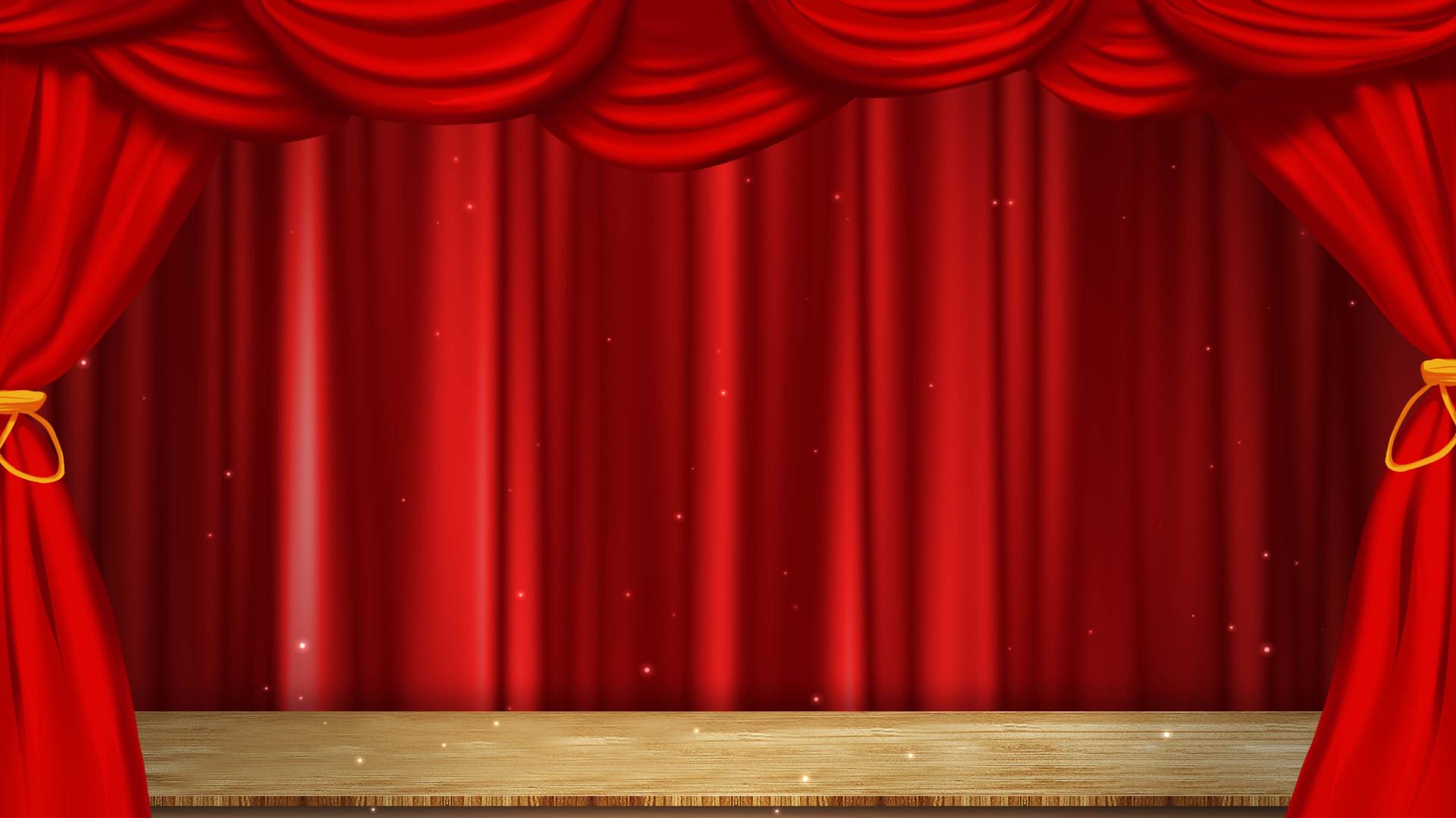 红庆典幕布舞台场景动画场景动画视频的预览图
