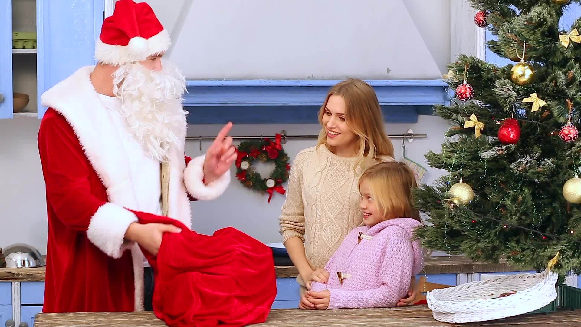 庆祝圣诞节和新年的家庭视频的预览图