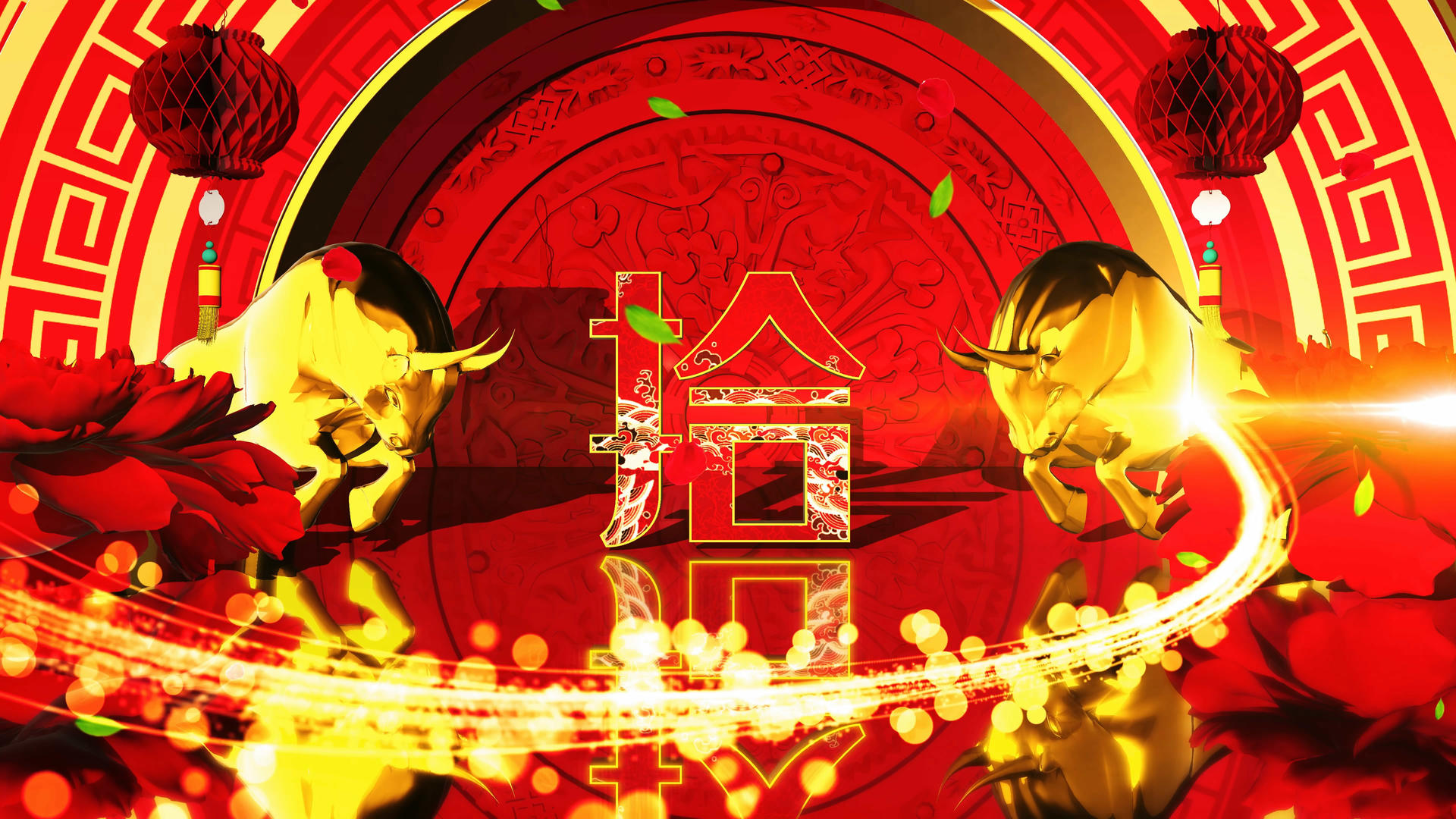 4K三维喜庆中国风新年倒计时AE模板视频的预览图