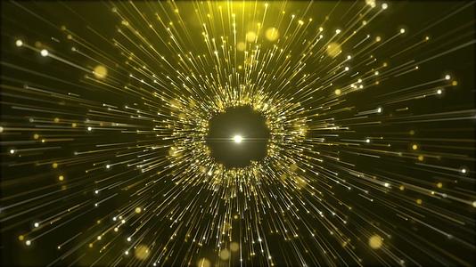 金色粒子光线旋涡背景视频的预览图