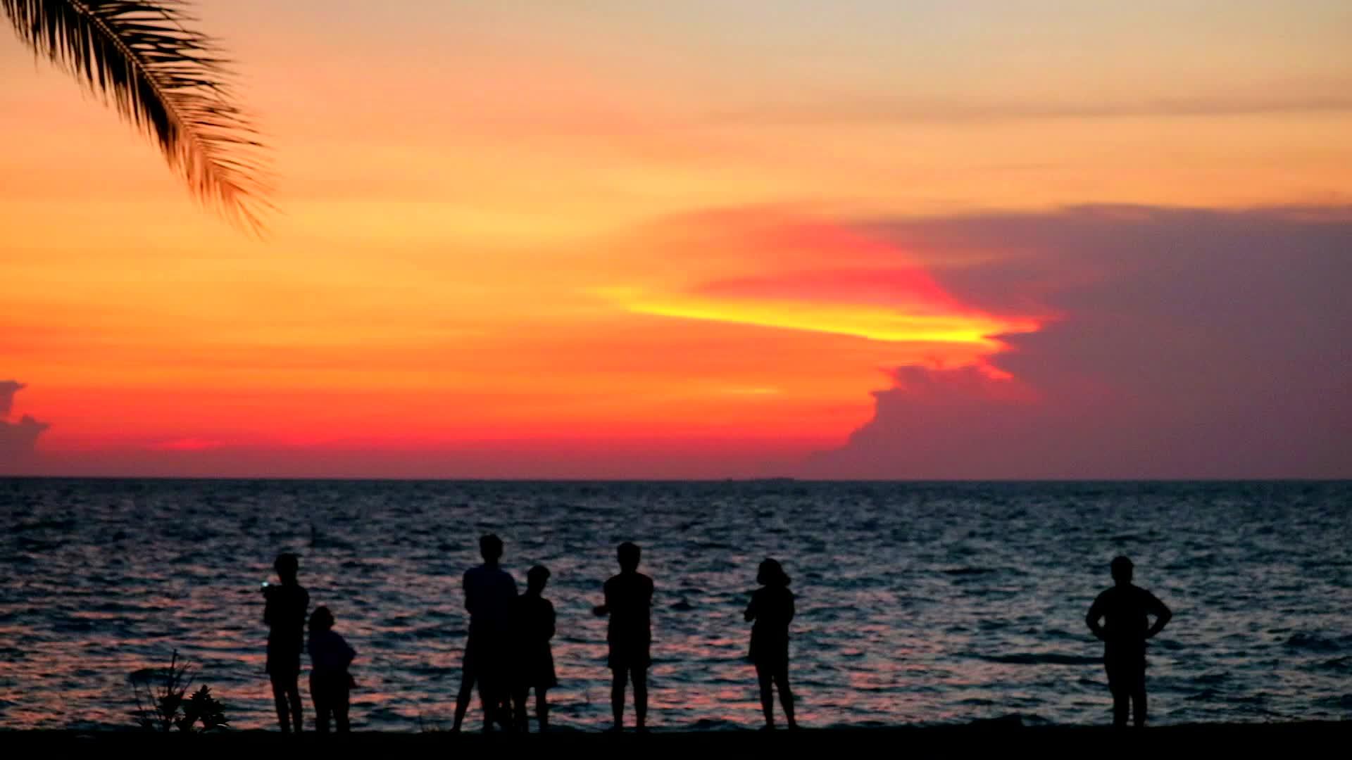 海滩和天空的日落视频的预览图