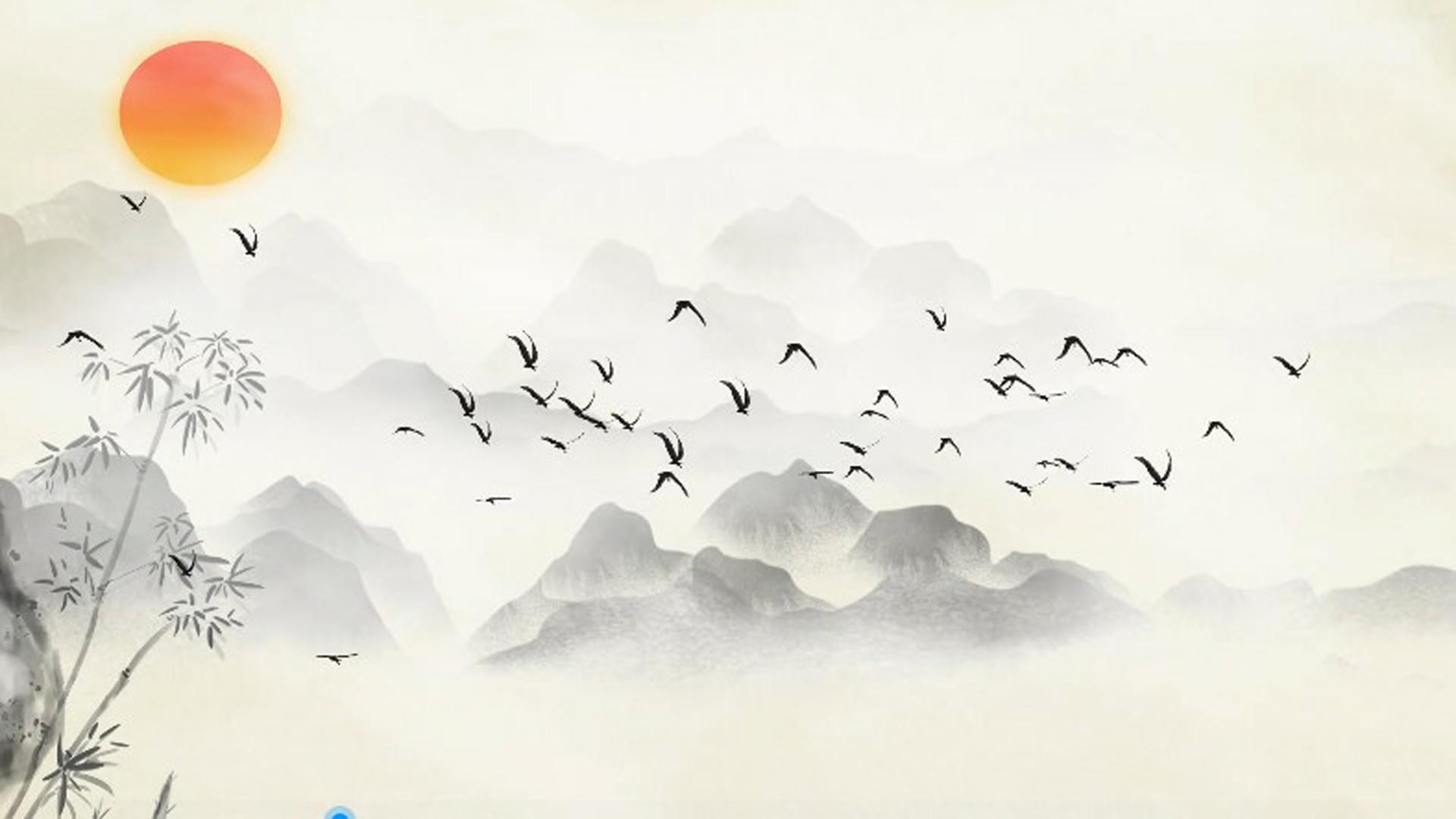 中国风水墨背景图视频的预览图