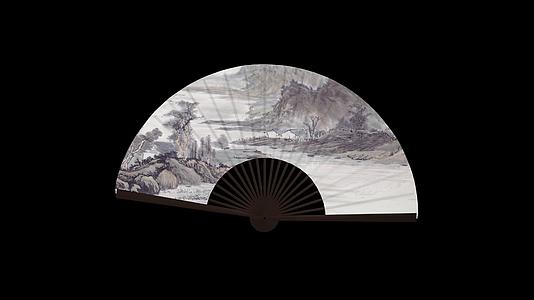 三维中国风扇子动画视频的预览图
