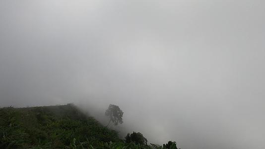 薄雾随着美丽的山峰而消失视频的预览图