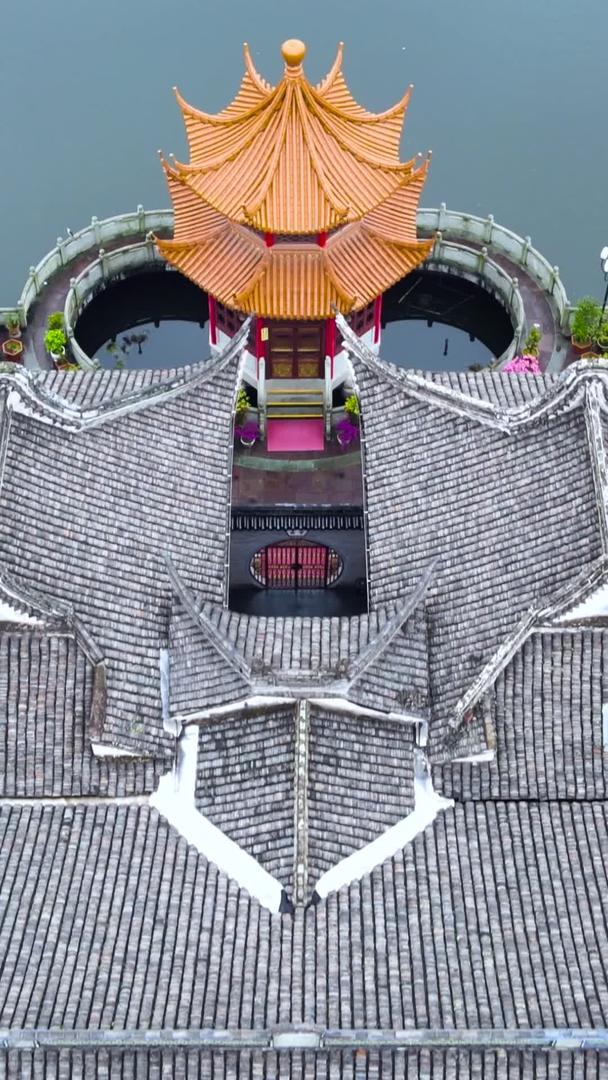 宁波市5A景区月湖内佛教居士林景区航拍视频的预览图