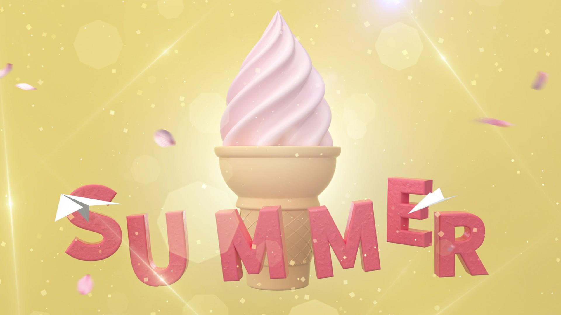 夏日清新冰淇淋简洁背景视频的预览图