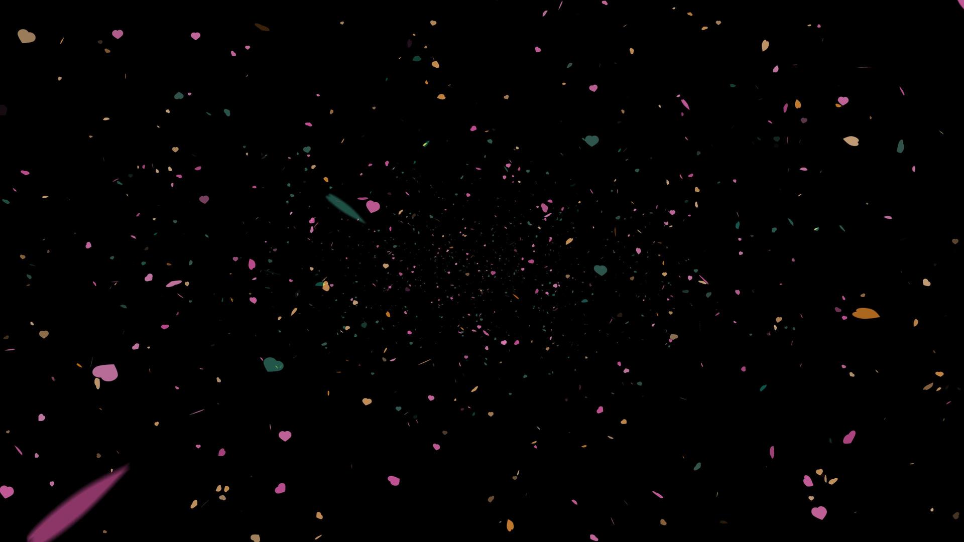 在深太空中放大金心慢慢漂浮在黑屏上视频的预览图