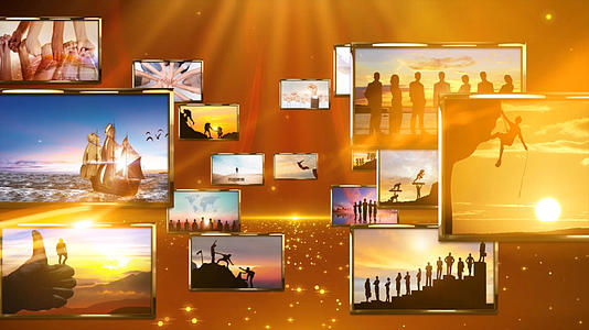 企业年会照片墙汇聚开场AE模板的预览图