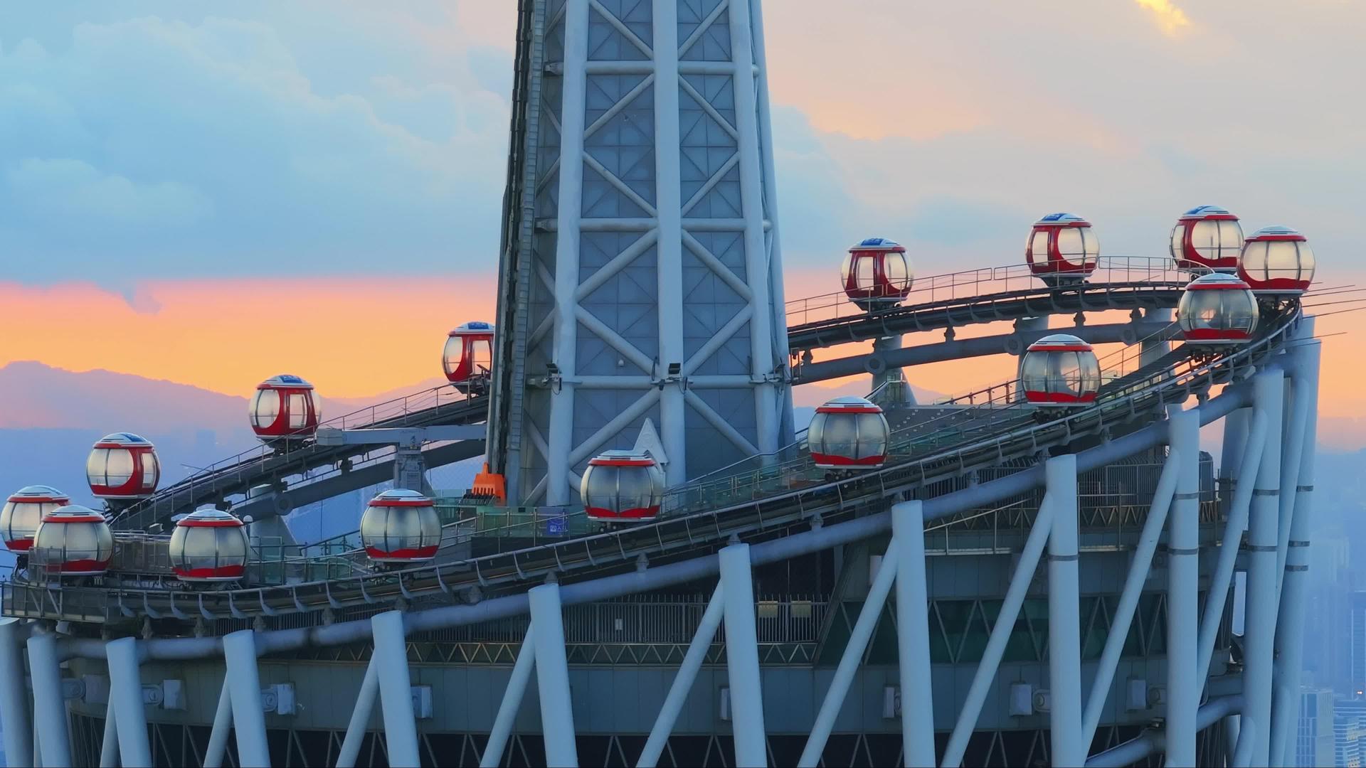 4k航拍清晨广州塔特写风景视频的预览图