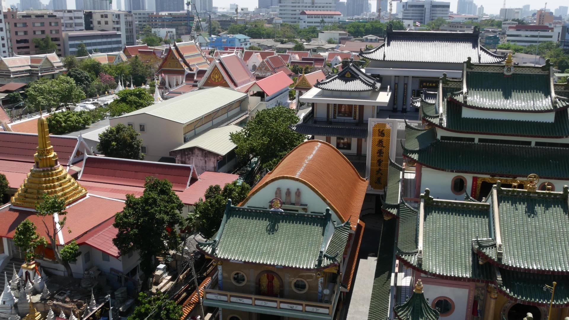 市中心全景区Bangkok阳光明媚的一天视频的预览图