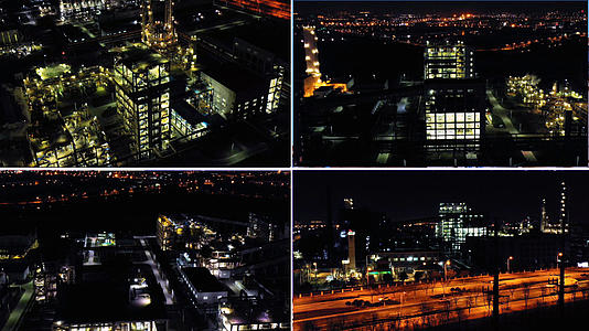 4K大型工厂夜晚灯火通明视频的预览图