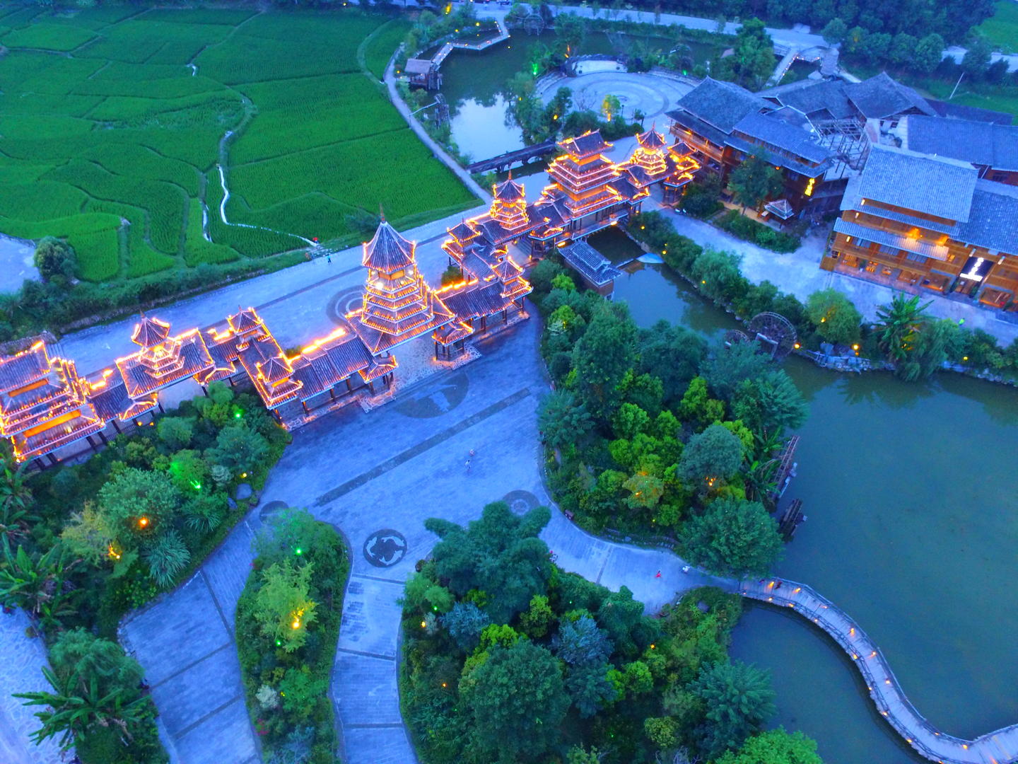 贵州肇兴侗寨景区航拍视频视频的预览图