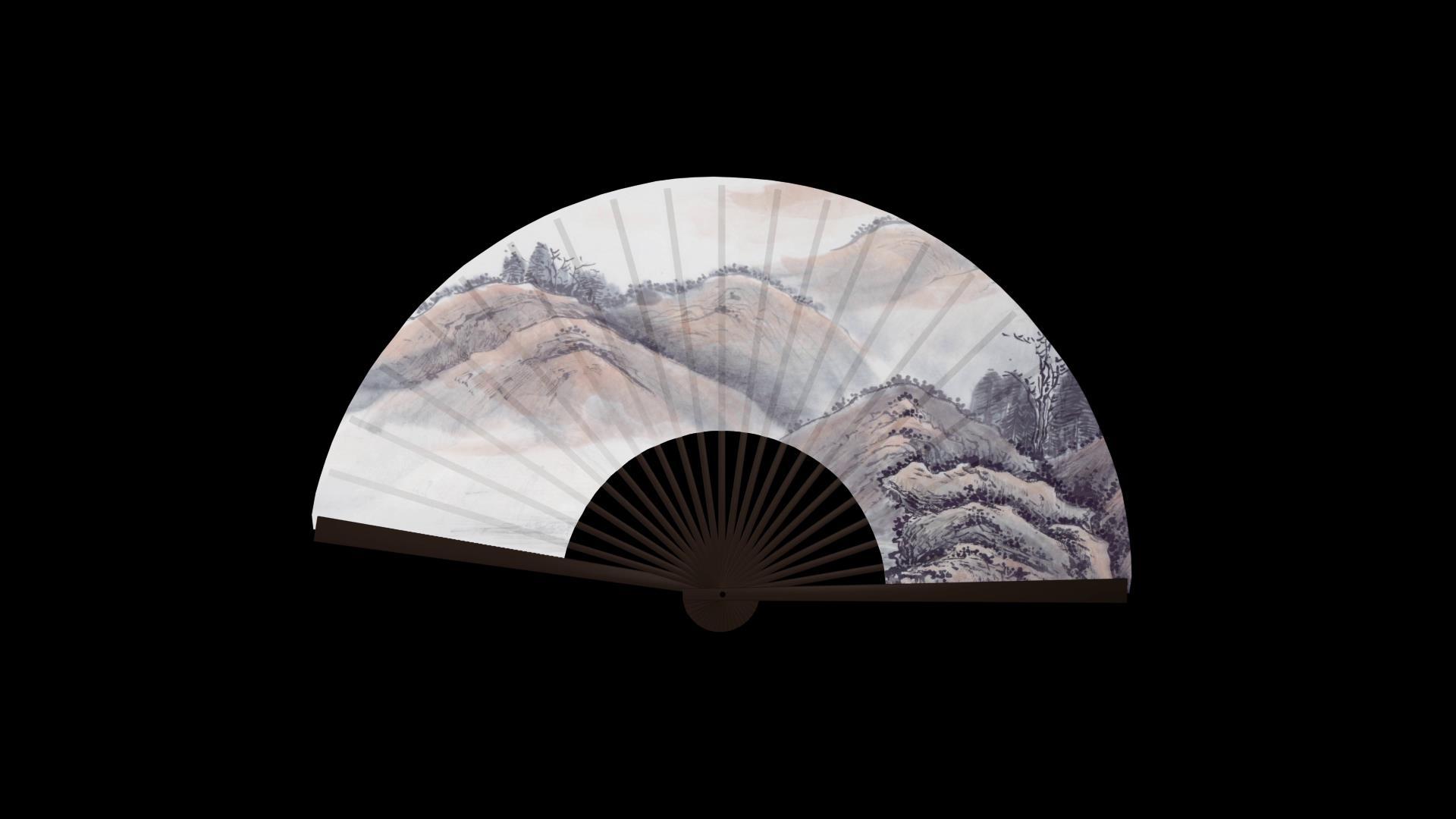三维中国风扇子动画视频的预览图