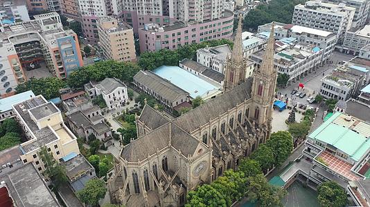 广州石室圣心大教堂航拍视频的预览图