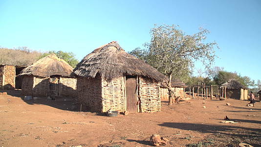 非洲村传统草原棚视频的预览图