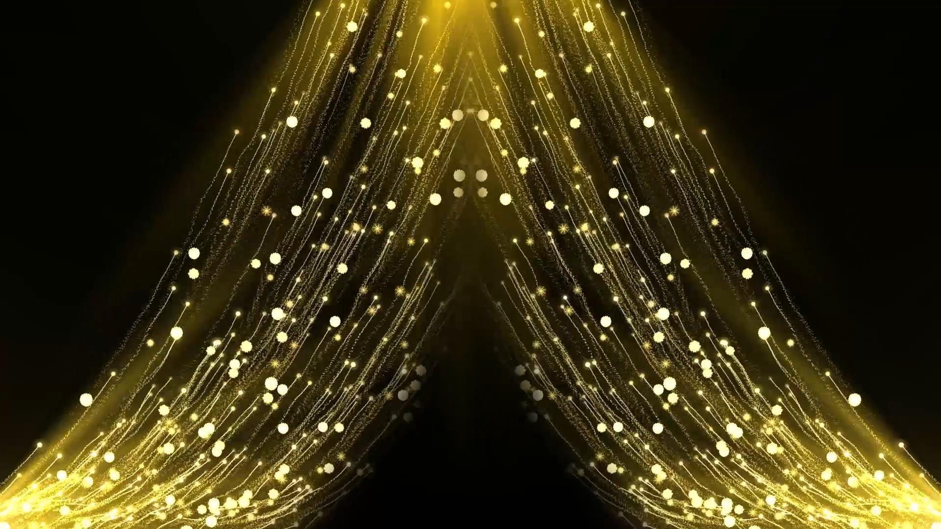 动态金色大气粒子花朵拖尾光效舞台背景视频视频的预览图