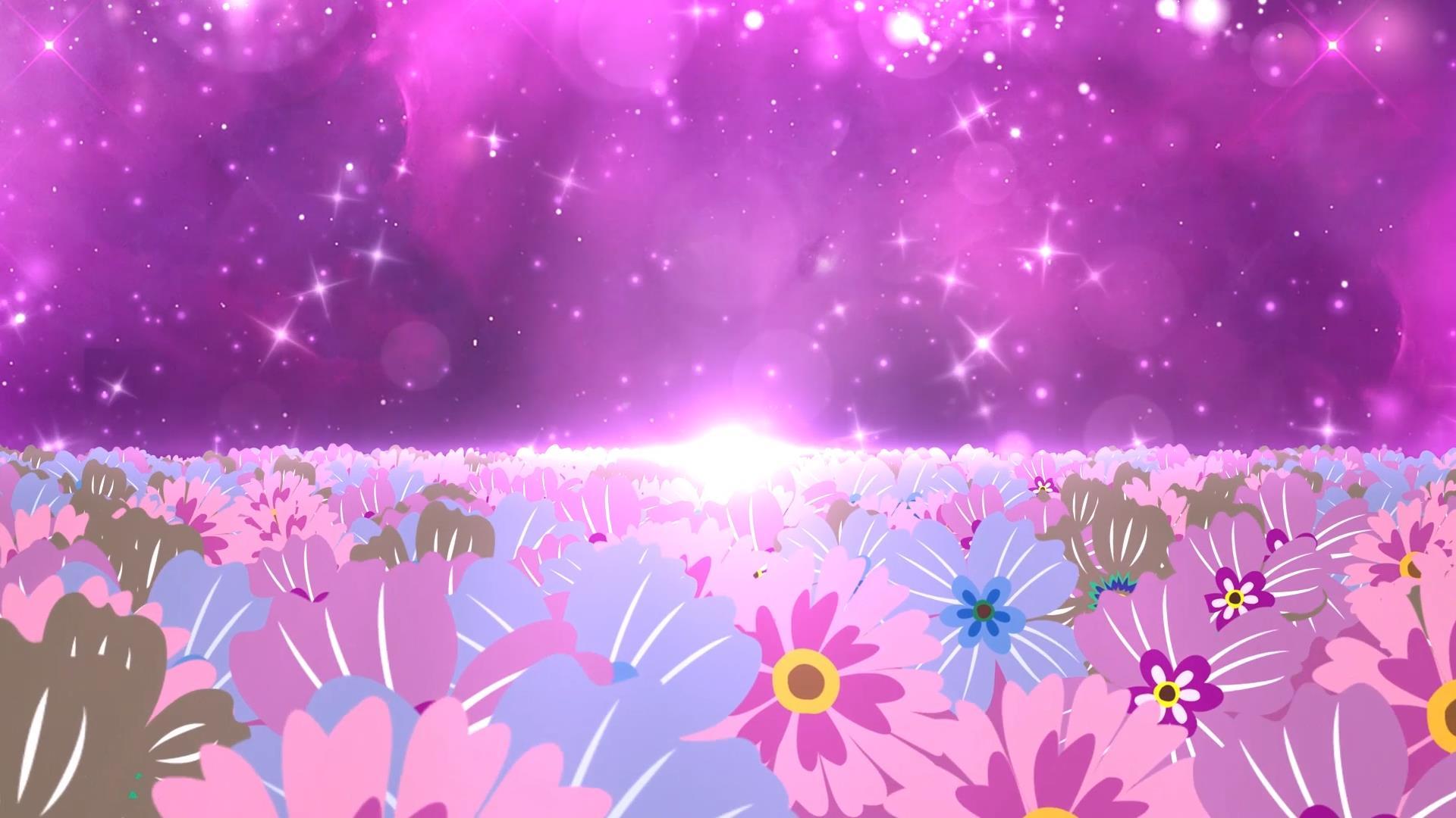 七夕紫色唯美花海动态大气粒子光效舞台背景视频素材视频的预览图