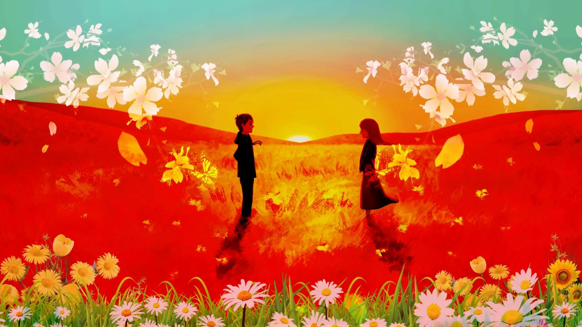 卡通浪漫情侣led背景图视频的预览图