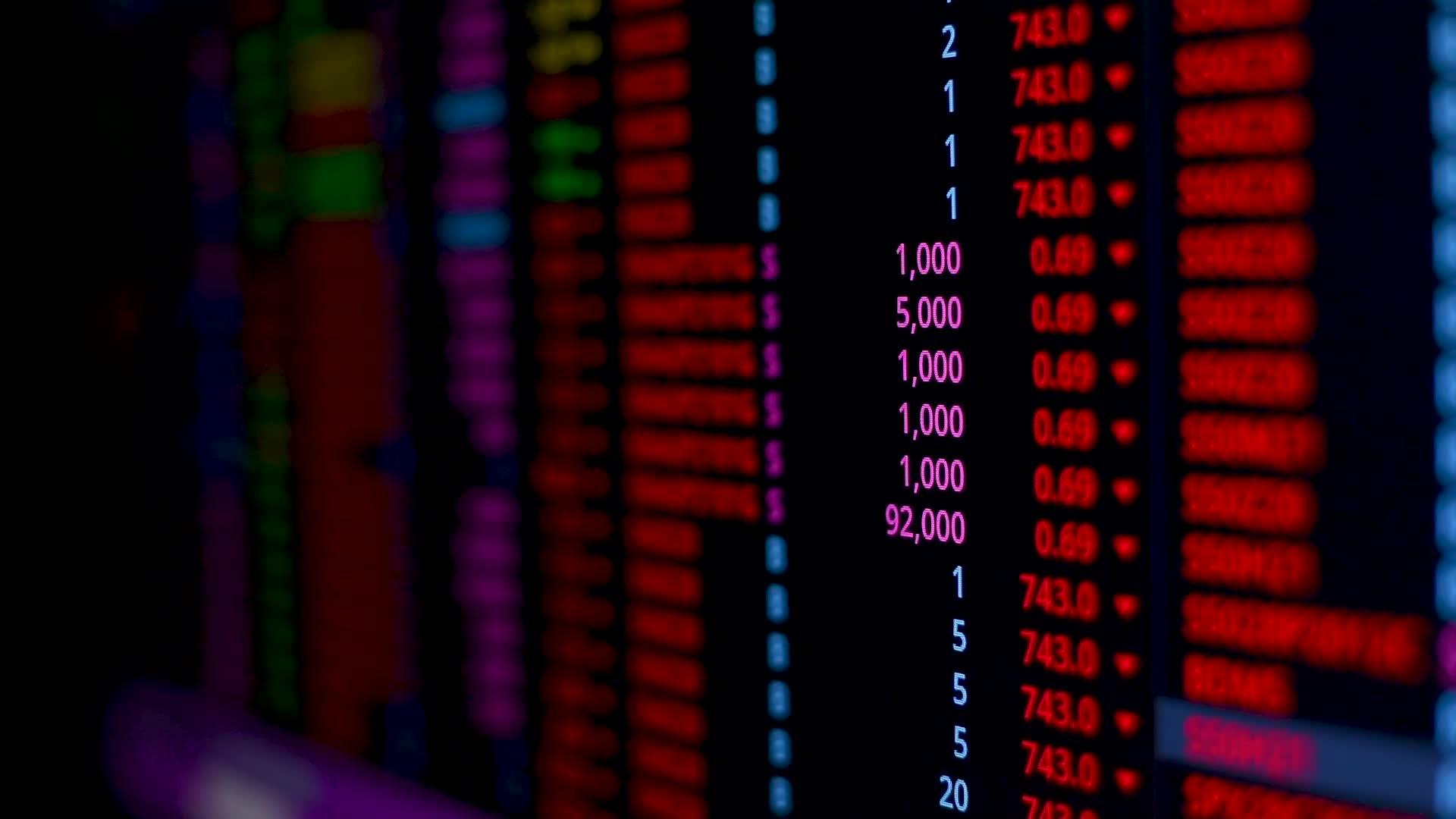 同时股票市场监控屏幕公开交易股票商业经济网上交易视频的预览图