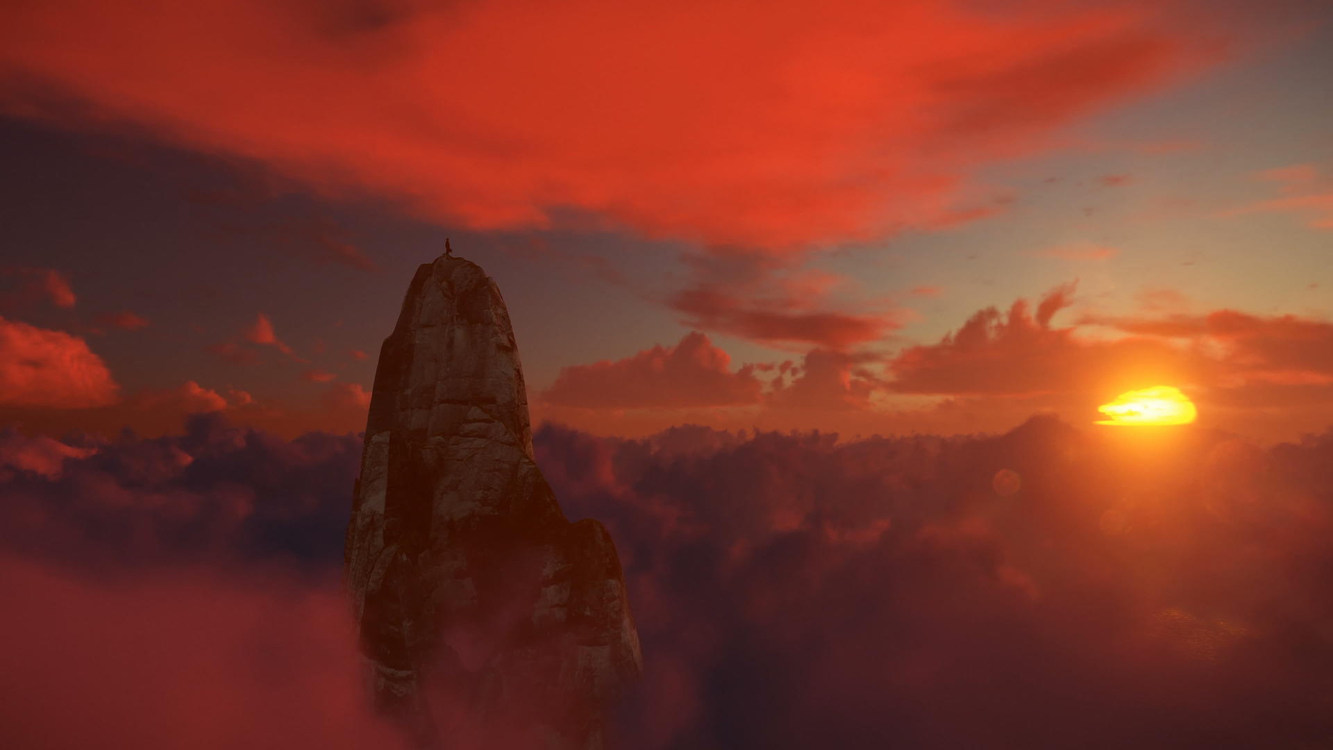 面对美丽的日落无人机4k视4k空中观光场视频的预览图