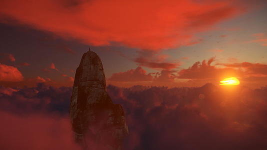面对美丽的日落无人机4k视4k空中观光场视频的预览图