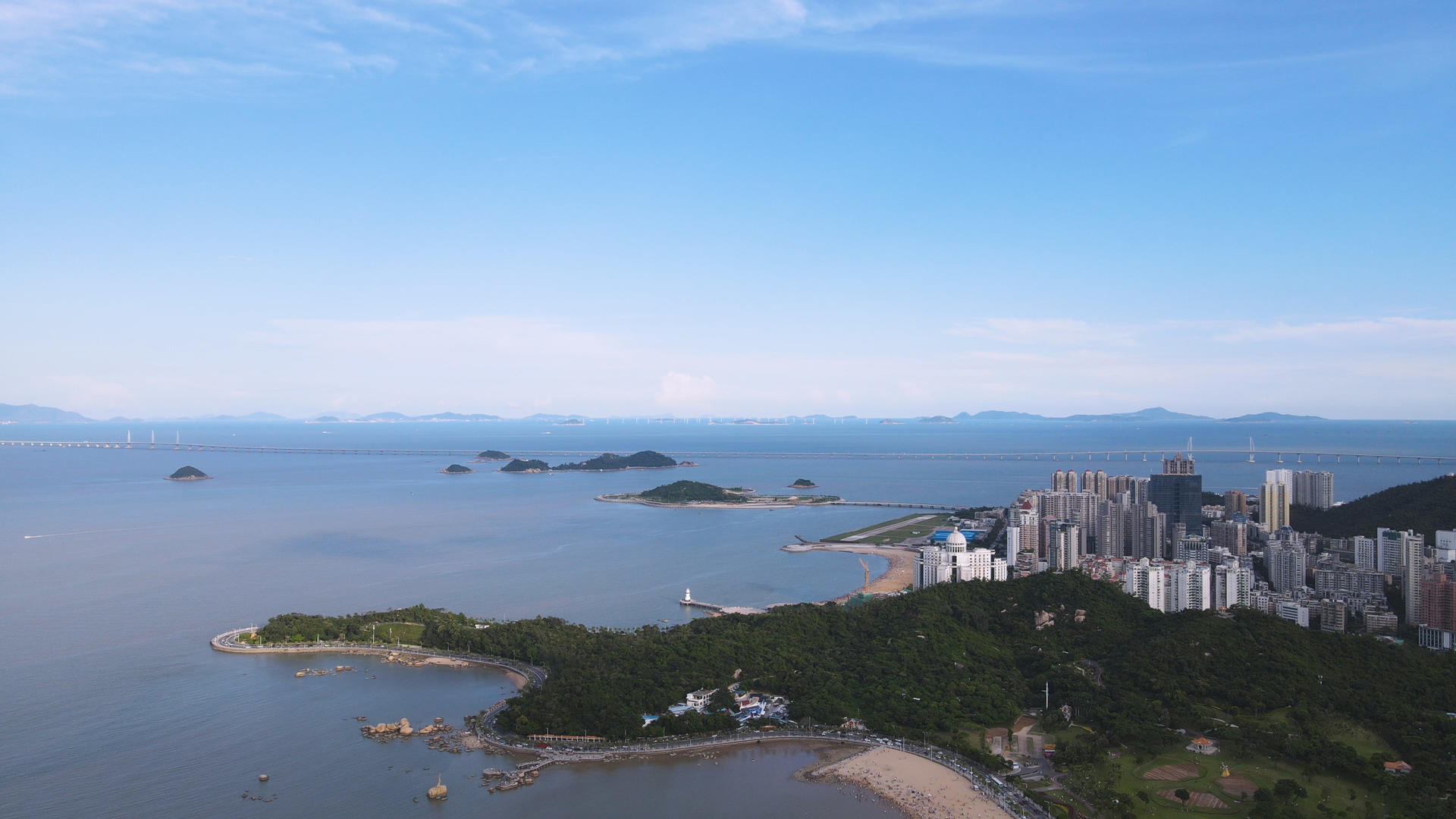 珠海航拍城市自然风光海边4k素材视频的预览图