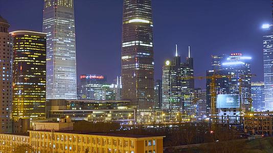 北京CBD城市夜景延时视频视频的预览图