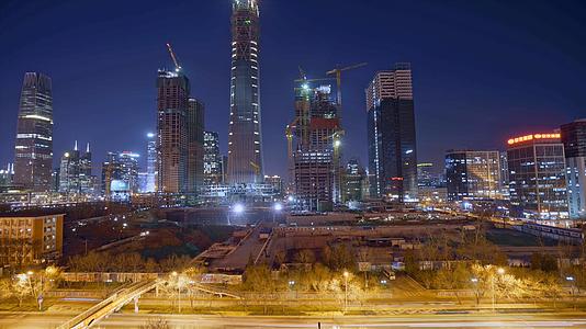 建设中的北京CBD夜景延时视频的预览图