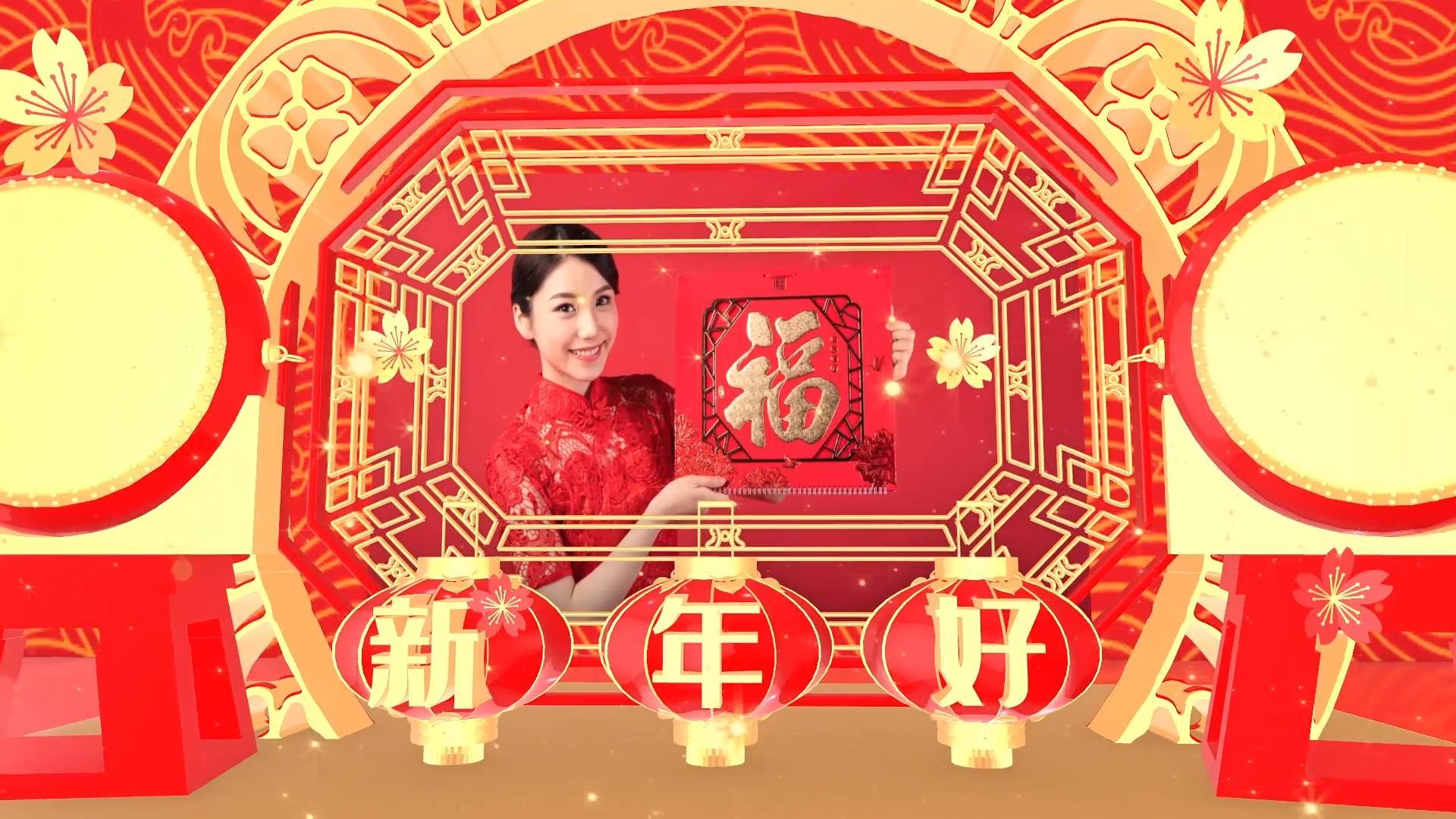 2020鼠年中国风拜年片头视频模板视频的预览图