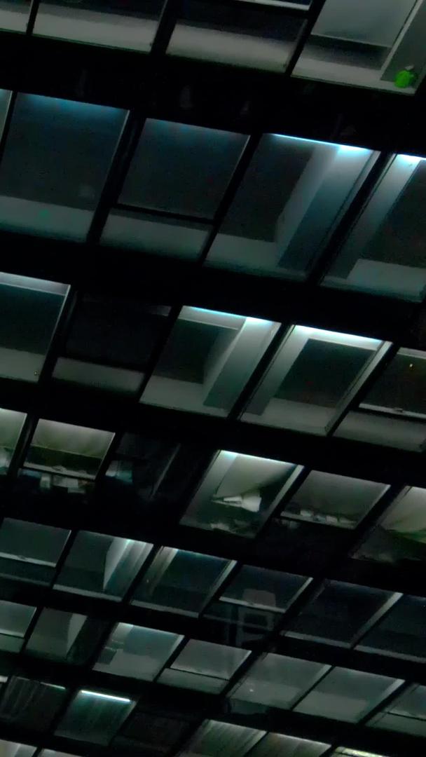 航拍城市夜景加班灯火通明大楼视频的预览图