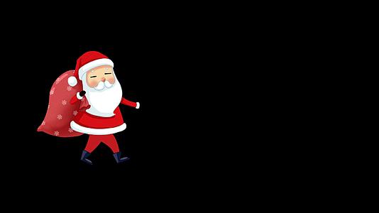 4K卡通圣诞老人携带礼物和分发带视频的预览图