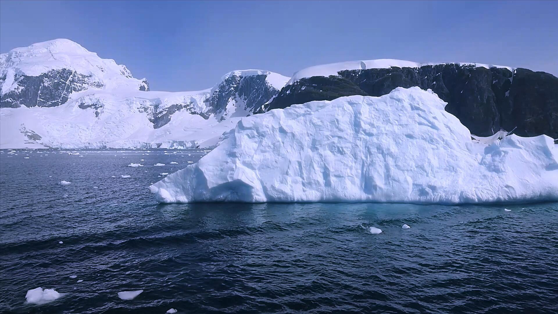 南极洲浮着的冰块视频的预览图