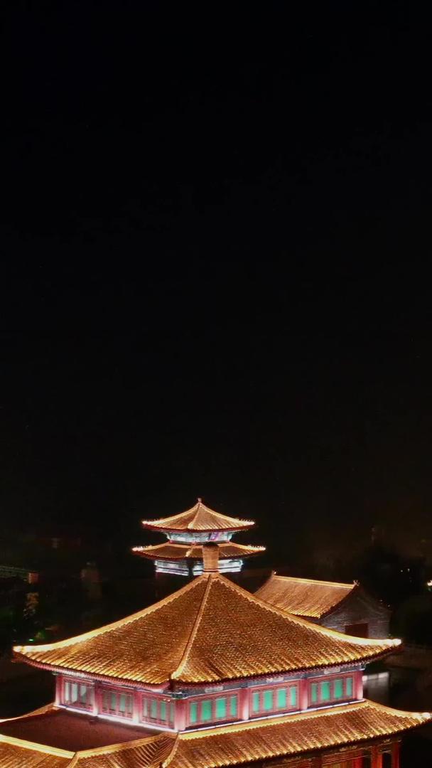 山东省烟台八仙过海景区古建筑夜景风景视频的预览图