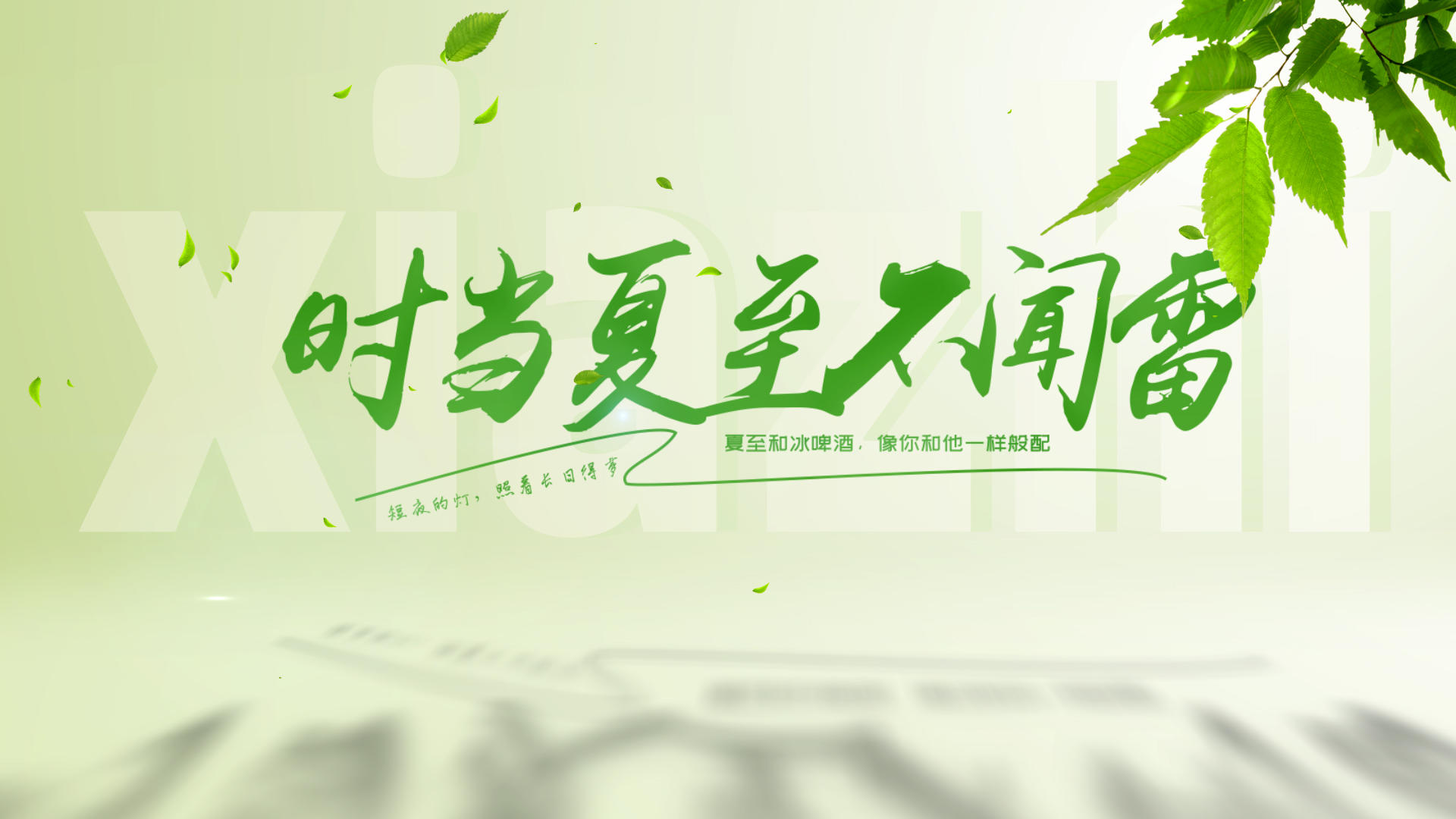 小清新文艺风夏至节气文字标题字幕展示片头视频的预览图