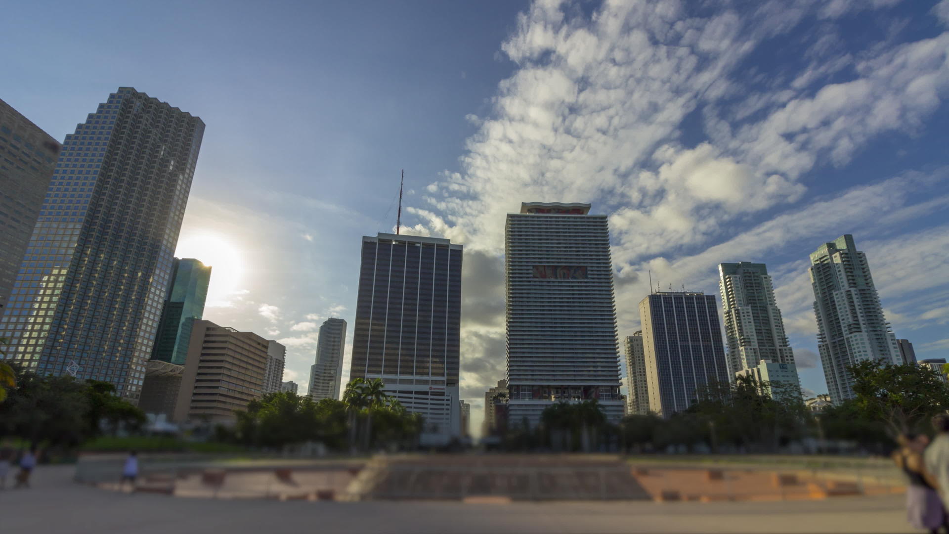 摩天大楼和海湾公园位于迈阿密市中心视频的预览图