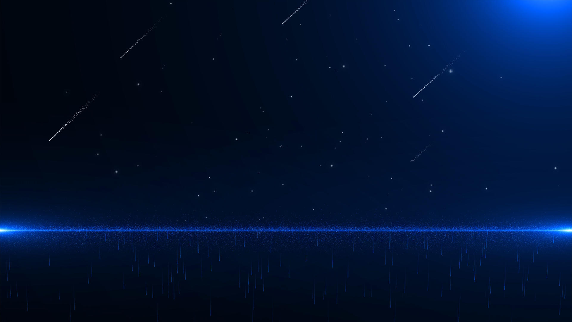 4K大气蓝色流星下落舞台背景视频的预览图