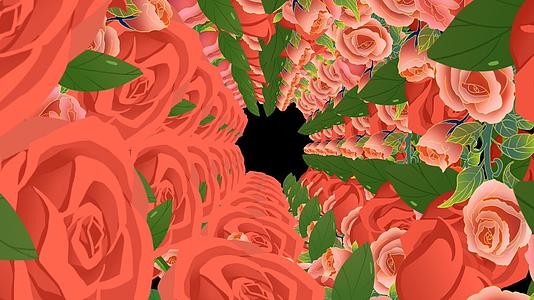 情人节玫瑰花海隧道视频元素视频的预览图