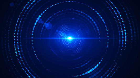 4K蓝色科技粒子光圈舞台背景视频的预览图