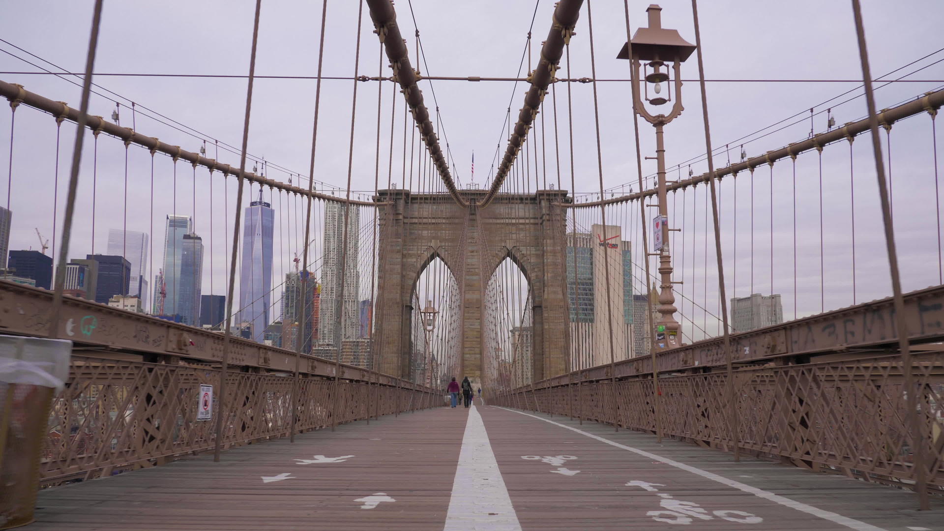 布鲁克林桥和曼哈顿天线纽约新城稳定子弹射中美国联盟视频的预览图