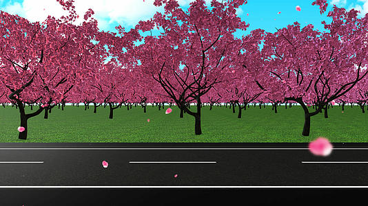 4K唯美的三维桃花背景素材视频的预览图