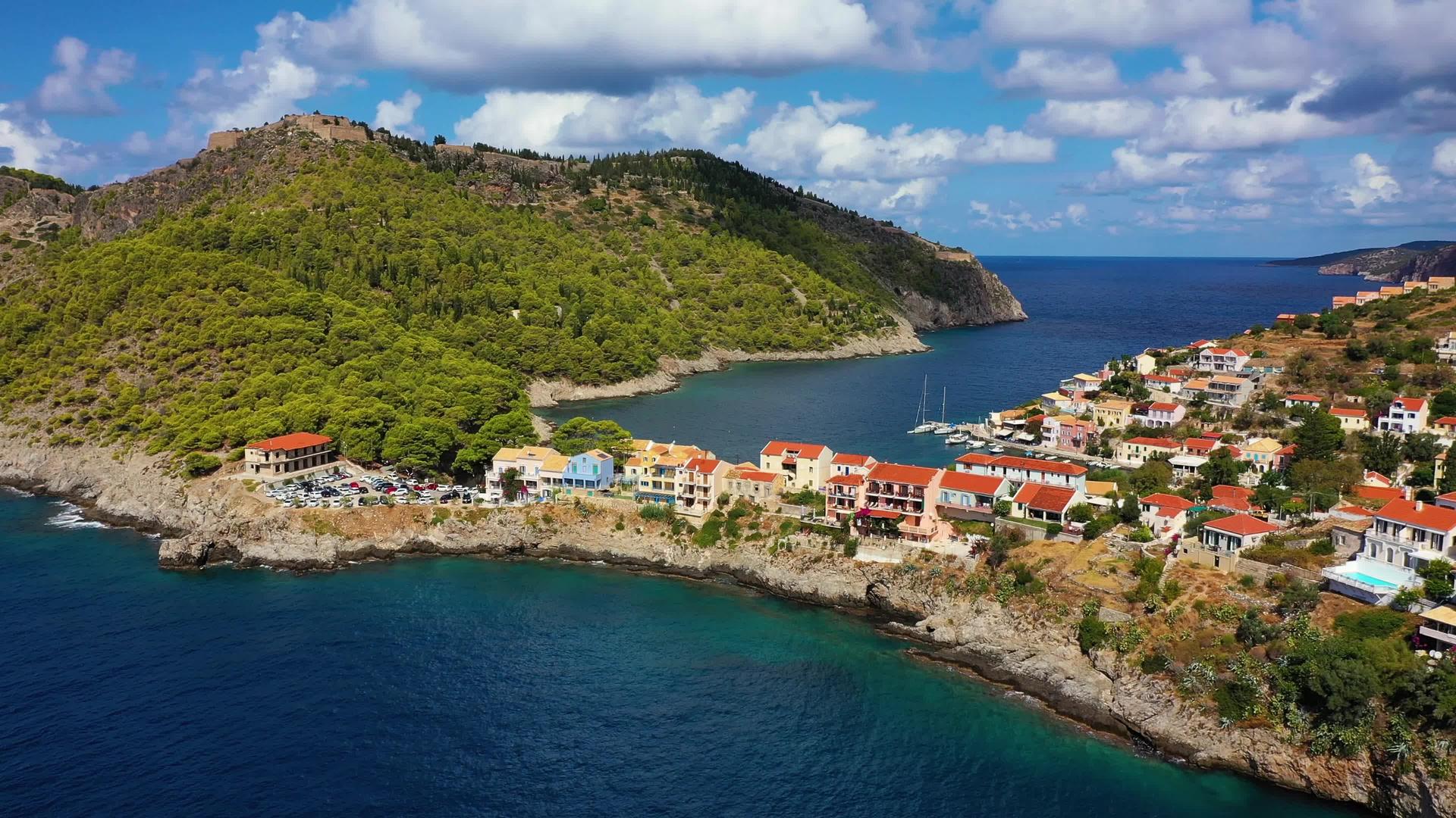 希腊爱奥尼亚切法利尼亚岛风景如画风景如画视频的预览图