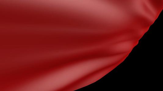 红色三维绸缎转场透明素材视频的预览图
