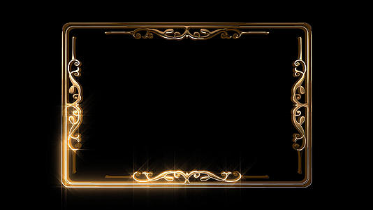 金色复古方框带透明度AE模版视频的预览图