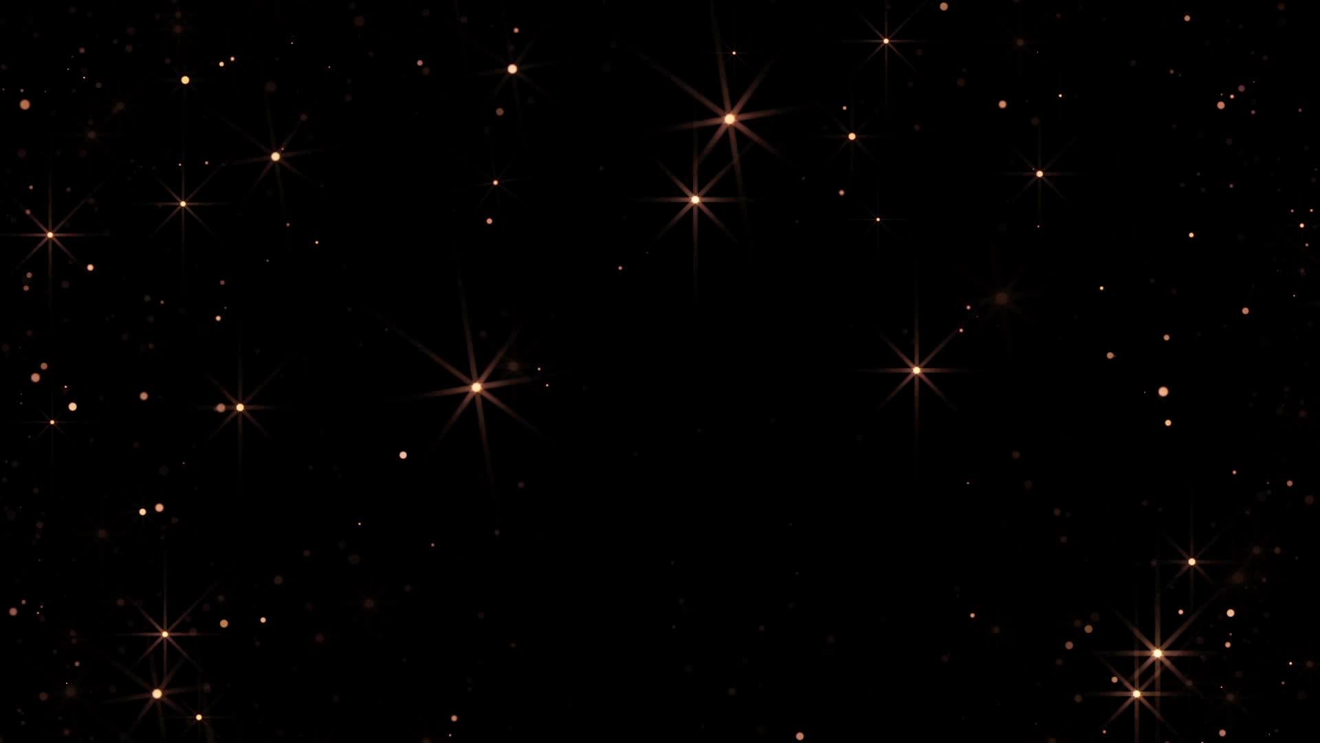 黑色背景的闪烁并不关注球和恒星的动画hd视频的预览图