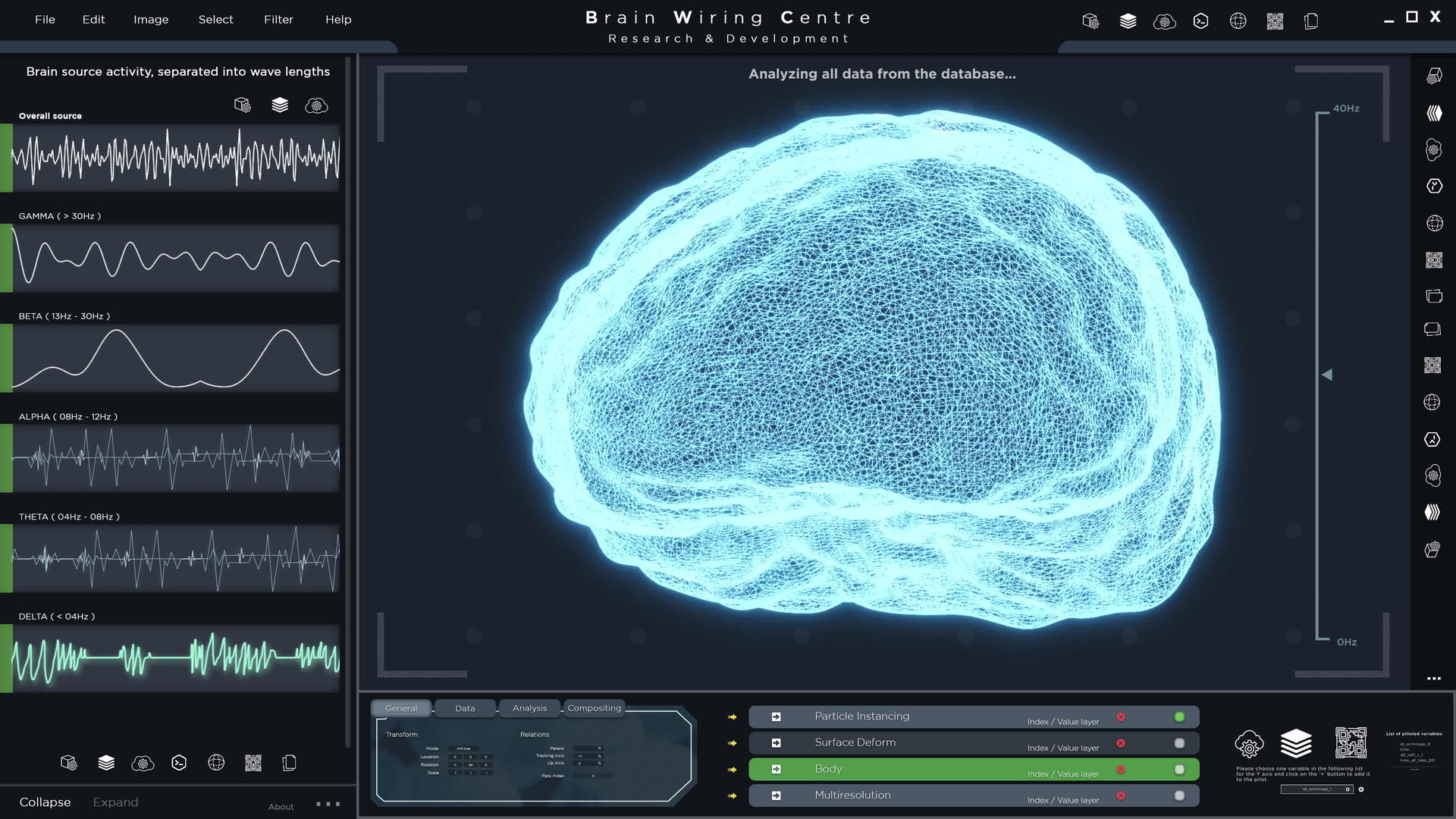 对未来进行人脑扫描hud用户应用程序界面视频的预览图