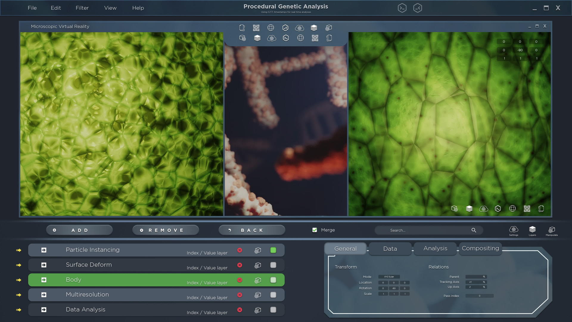 微型生物在屏幕上移动gmo植物细胞的hud用户界面视频的预览图