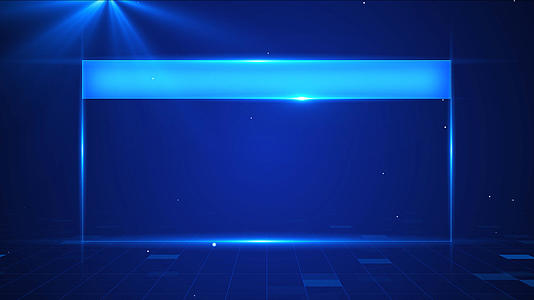 4K蓝色科技边框展板元素视频的预览图