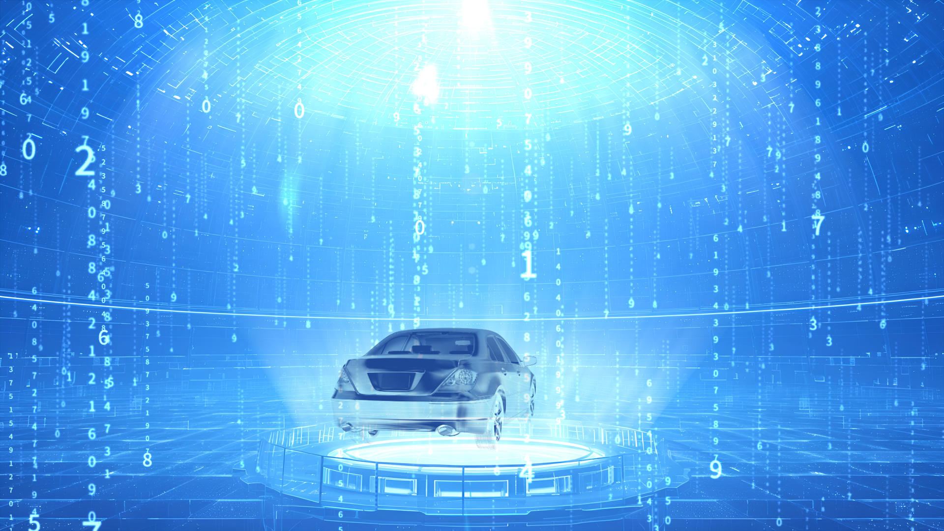 酷炫的蓝色科技感汽车展示背景视频视频的预览图